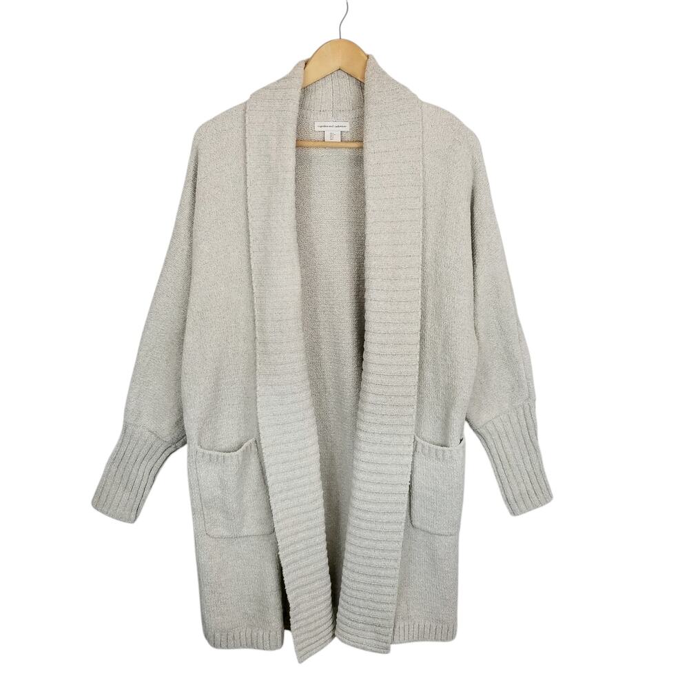 cupcakes & cashmere Gray Open-Front Shawl Collar Cardigan